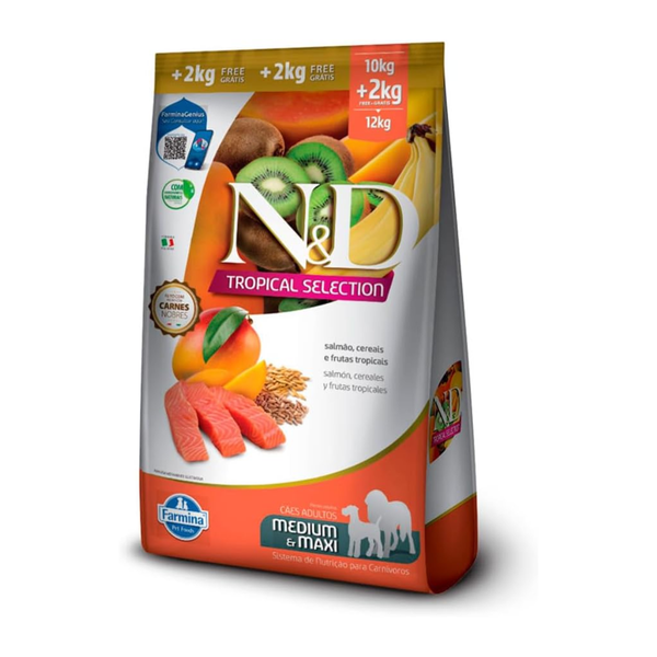Ração ND Tropical Selection - Salmão, Cereais e Frutas Tropicais