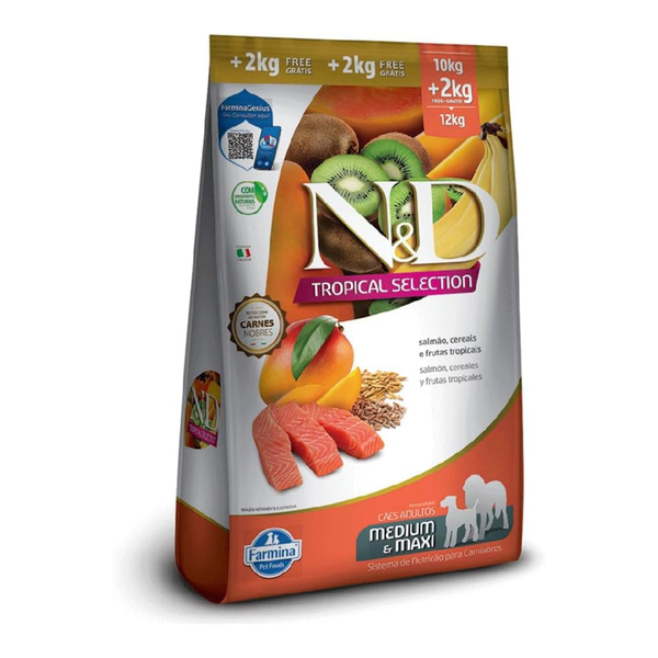 Ração ND Tropical Selection - Salmão, Cereais e Frutas Tropicais