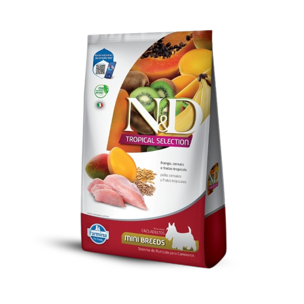 RAÇÃO ND TROPICAL SELECTION FRANGO ADULTO MINI BREEDS - CEREAIS E